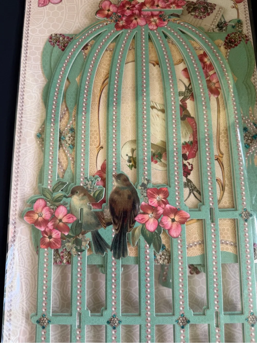 Pastries and Pearls Birdcage Cardboard Cake Stand 3 Tier